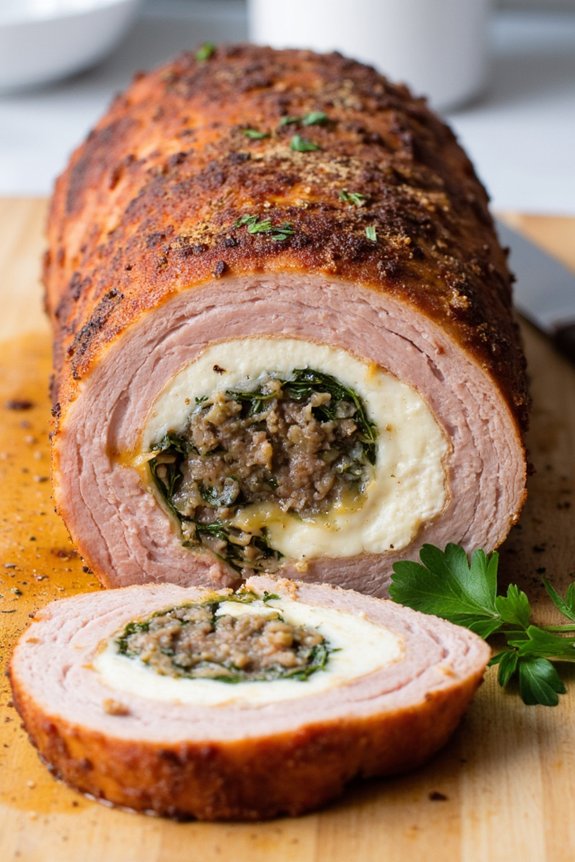 elegant italian stuffed pork