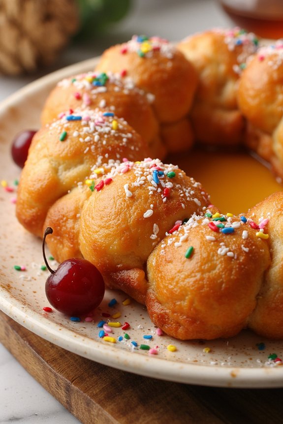 festive honey coated dough balls