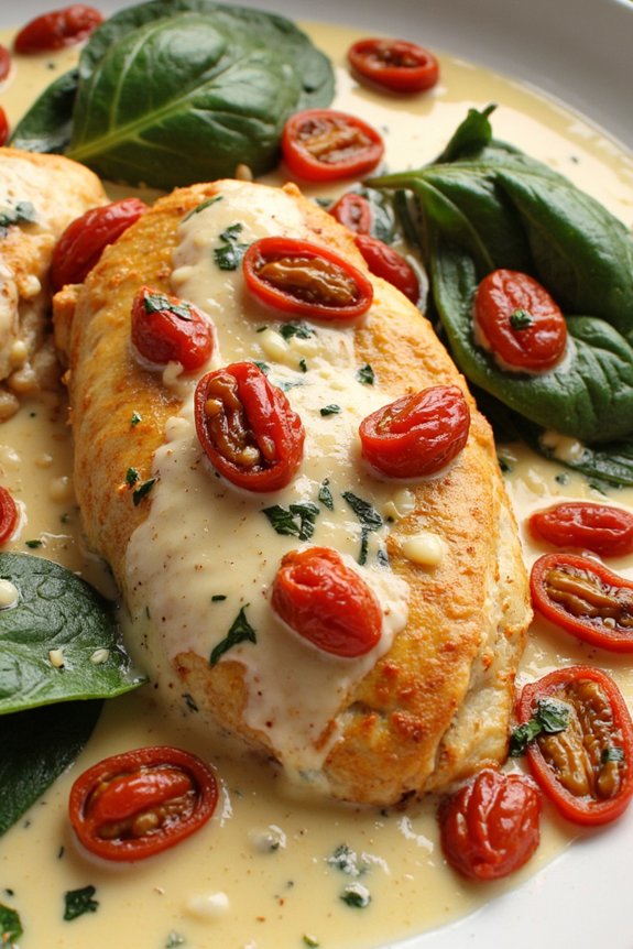flavorful chicken spinach dish