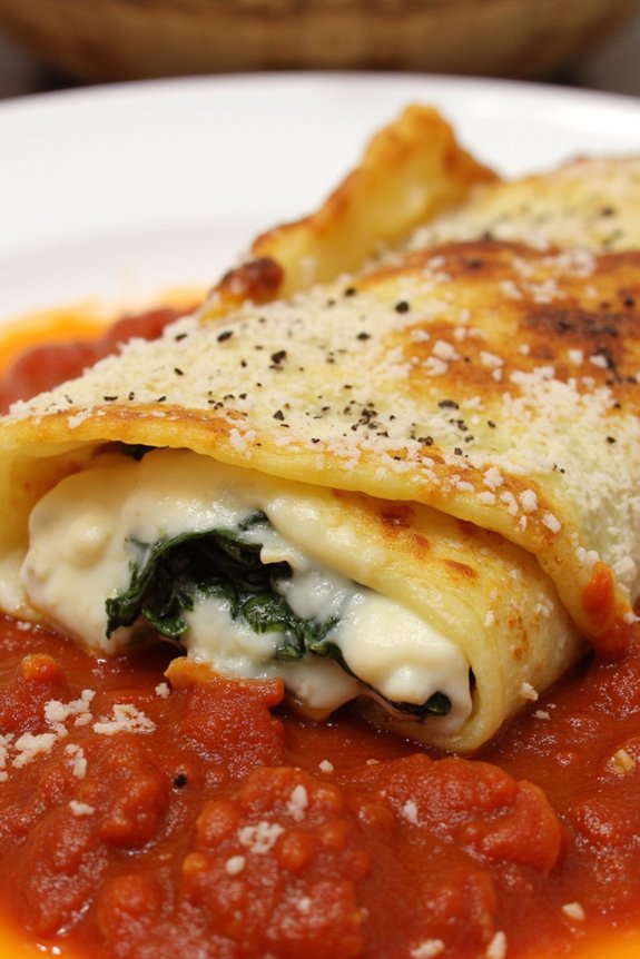 florentine crepes with ricotta