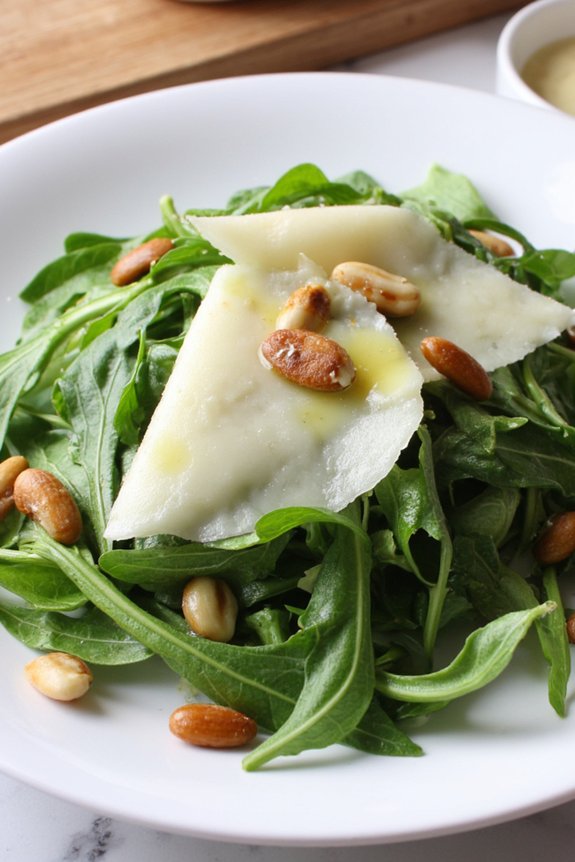 fresh arugula parmesan zesty dressing