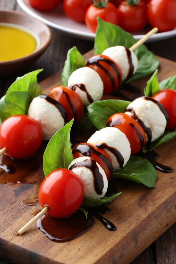 fresh italian caprese skewers