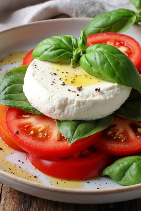 fresh mozzarella tomato basil salad
