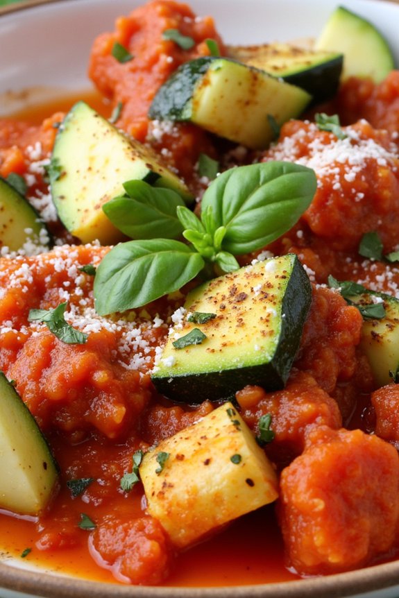 fresh summer zucchini marinara