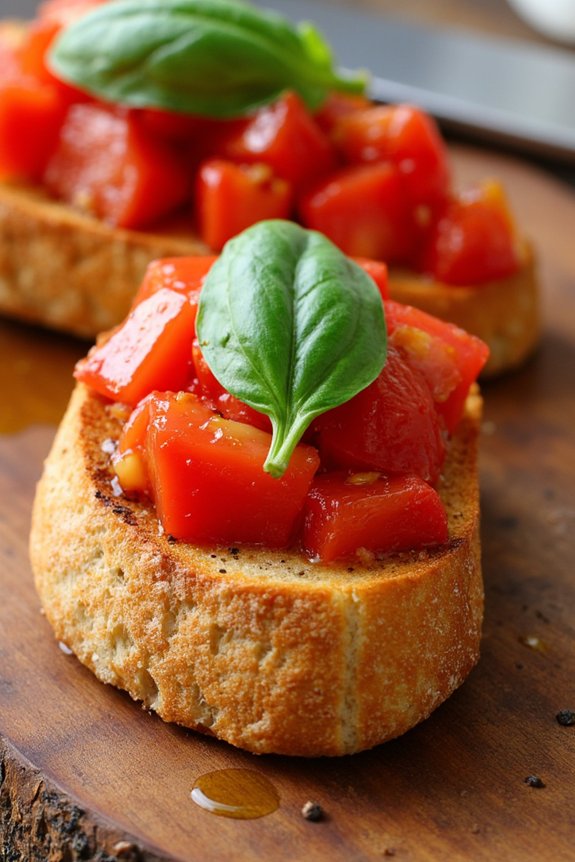 fresh tomato basil topping