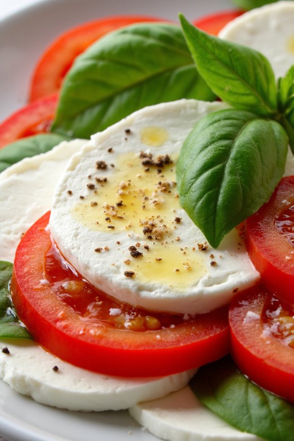 fresh tomato mozzarella basil salad