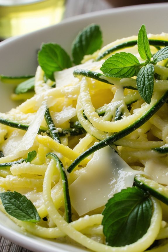 fresh zucchini ribbon salad