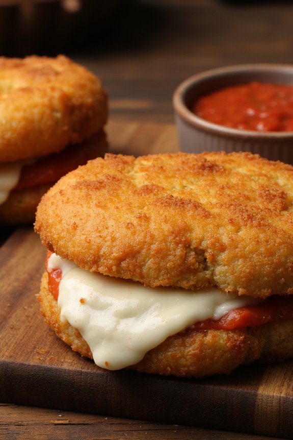 fried mozzarella cheese sandwich
