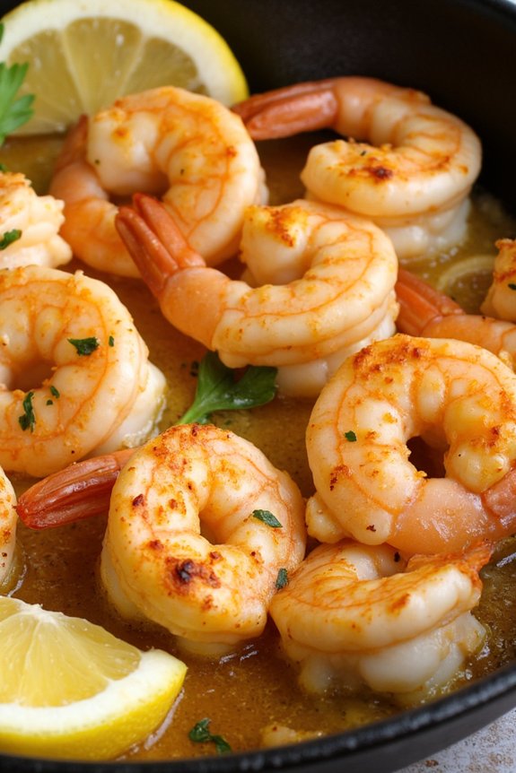 garlic butter shrimp skillet