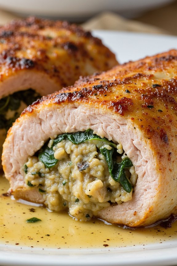 garlic herb stuffed pork chops