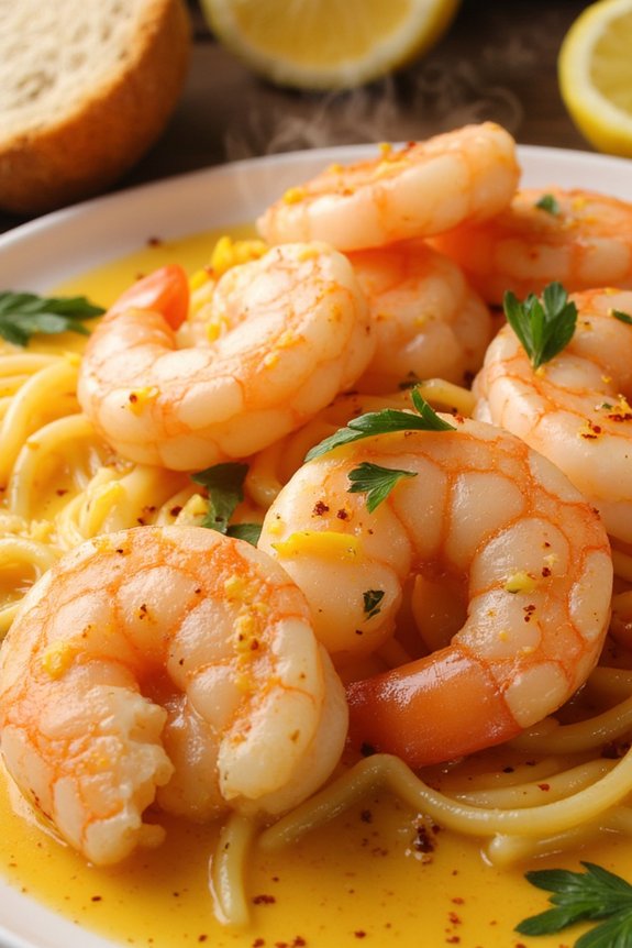 garlic infused buttery shrimp scampi