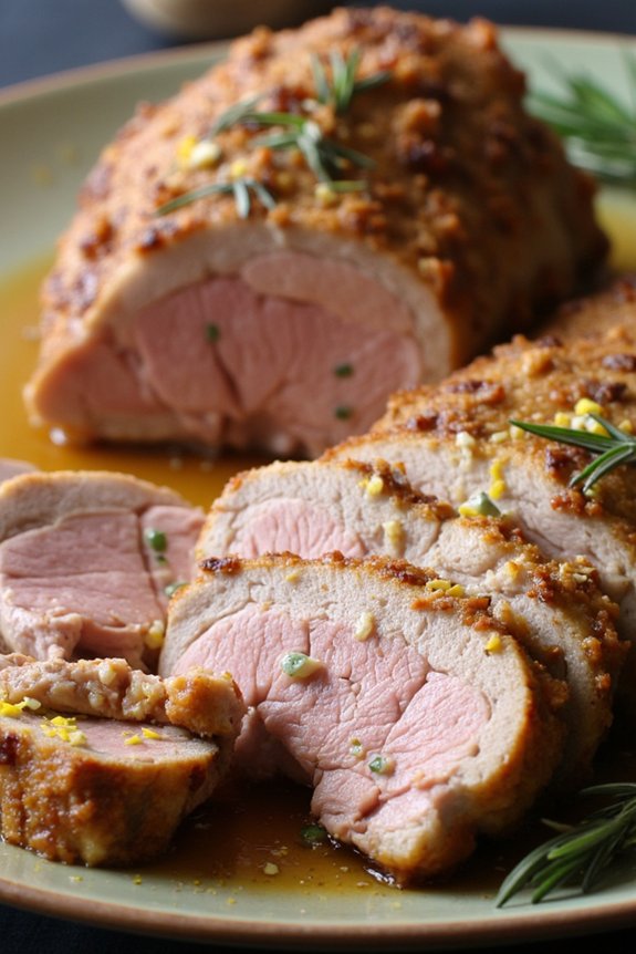 garlic rosemary infused pork