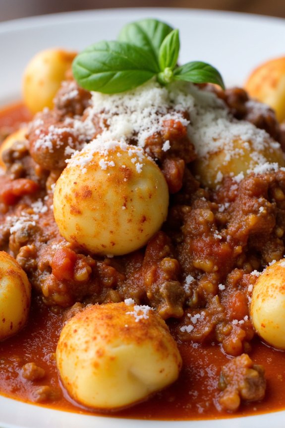 gnocchi with rich bolognese