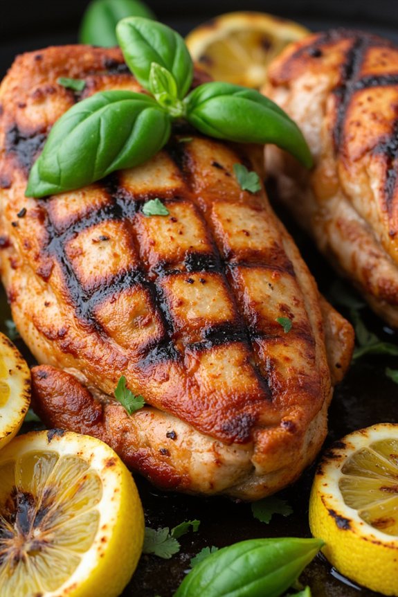 grilled chicken with basil