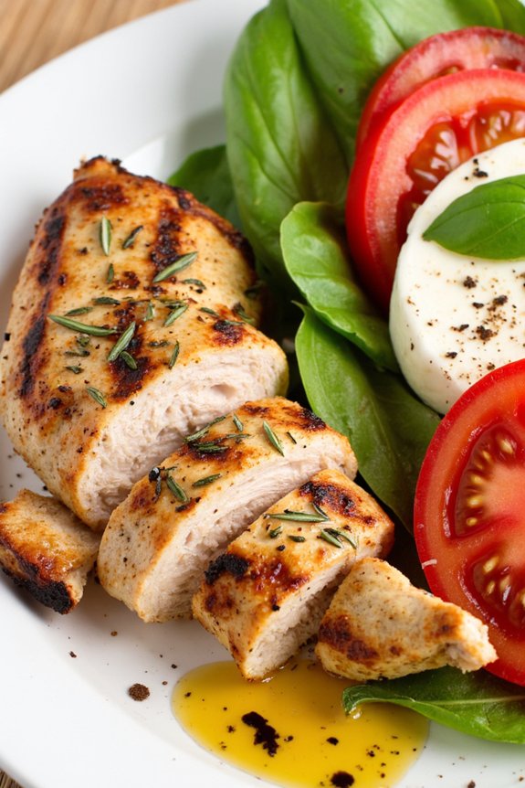 grilled chicken with caprese salad