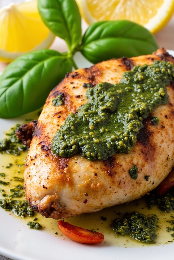 grilled chicken with pesto