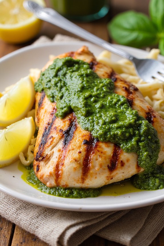 grilled chicken with pesto