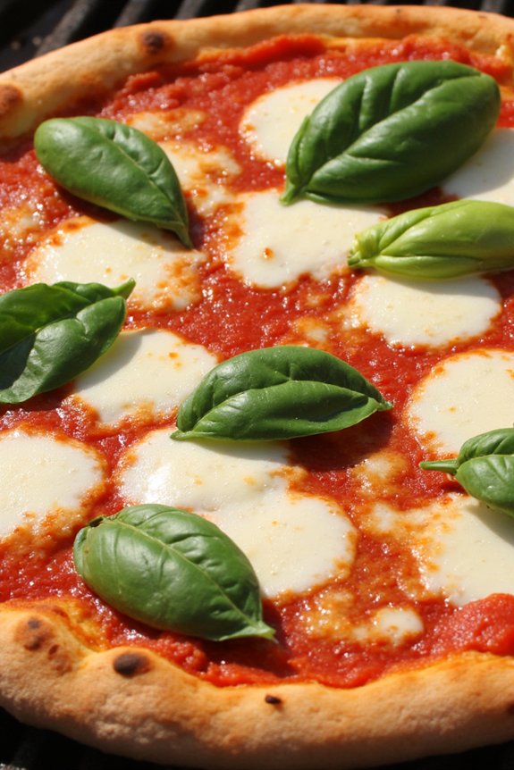 grilled classic margherita pizza