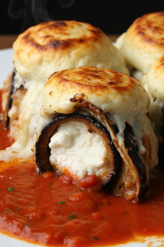 grilled eggplant cheese rolls