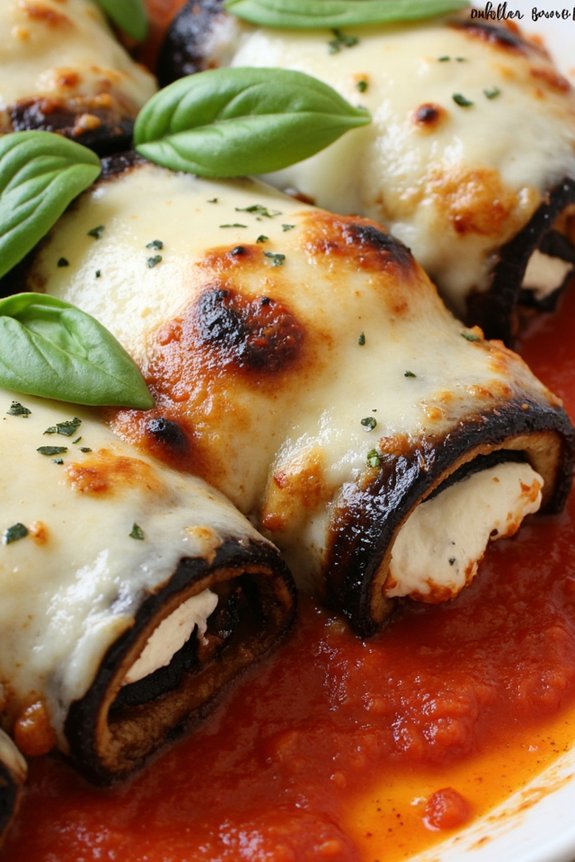 grilled eggplant cheese rolls