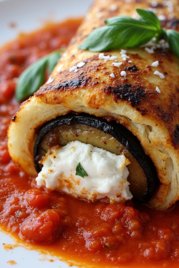 grilled eggplant ricotta rollatini