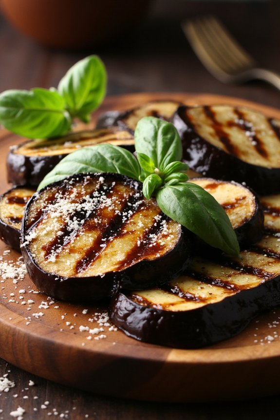 grilled eggplant with balsamic glaze