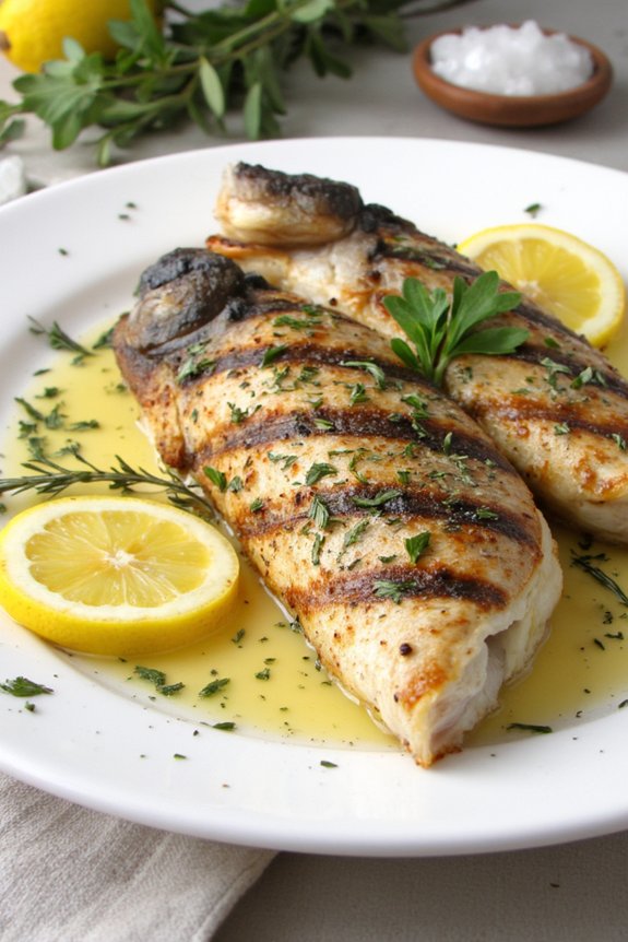 grilled fish with herbs