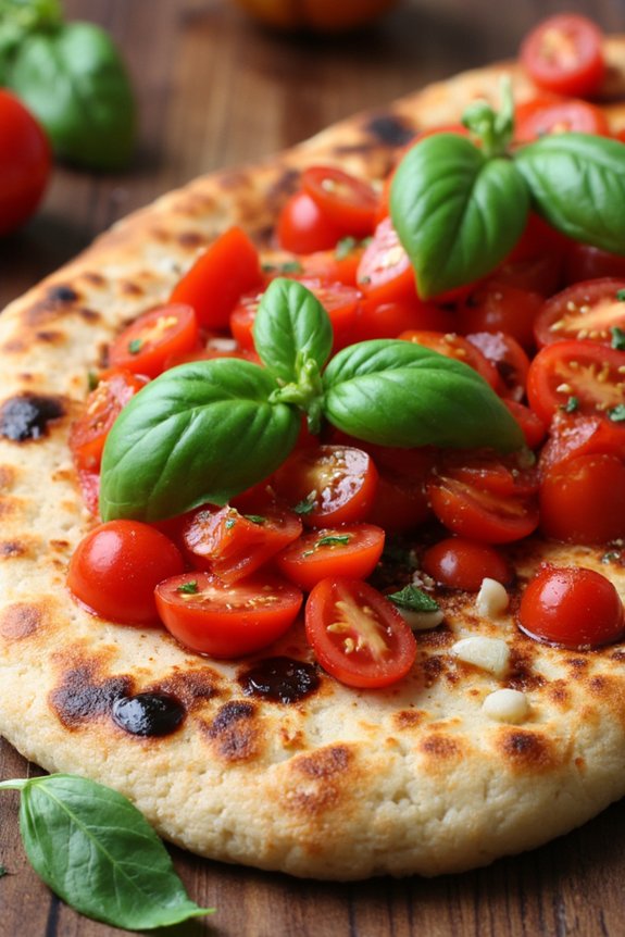 grilled flatbread with toppings