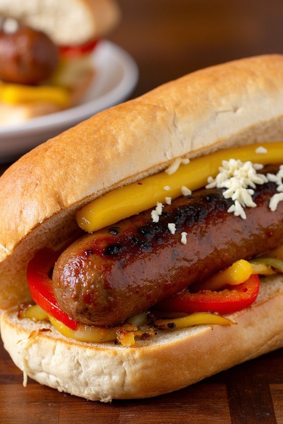 grilled sausage pepper sandwiches
