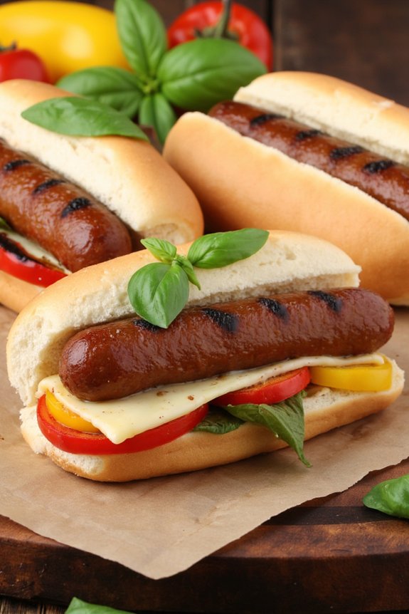 grilled sausage pepper sandwiches