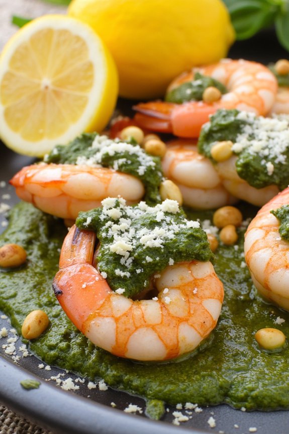 grilled shrimp with pesto