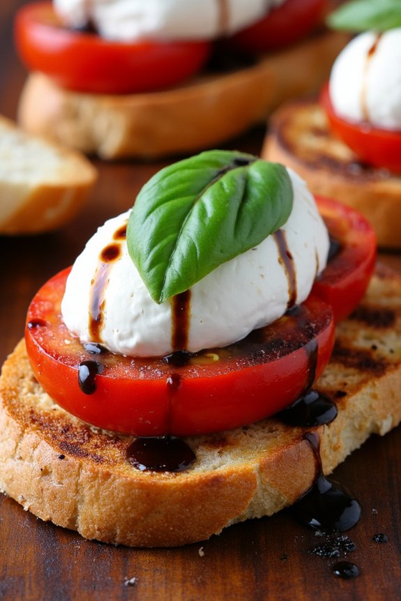 grilled tomato burrata crostini