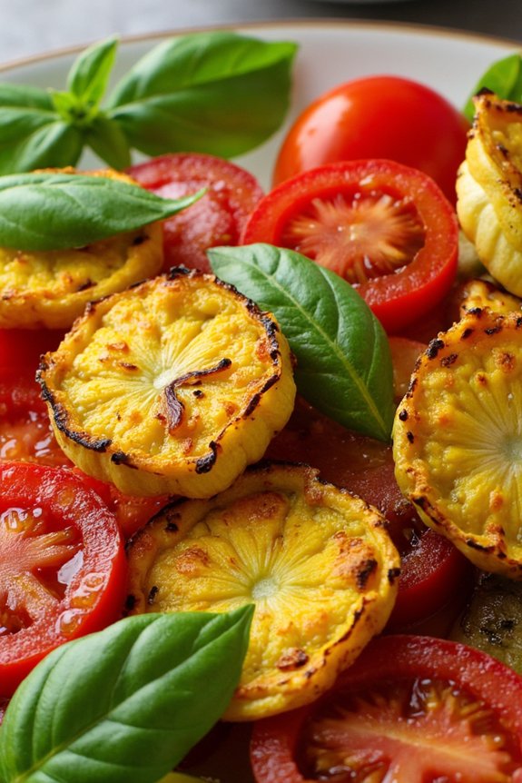 grilled zucchini flower salad