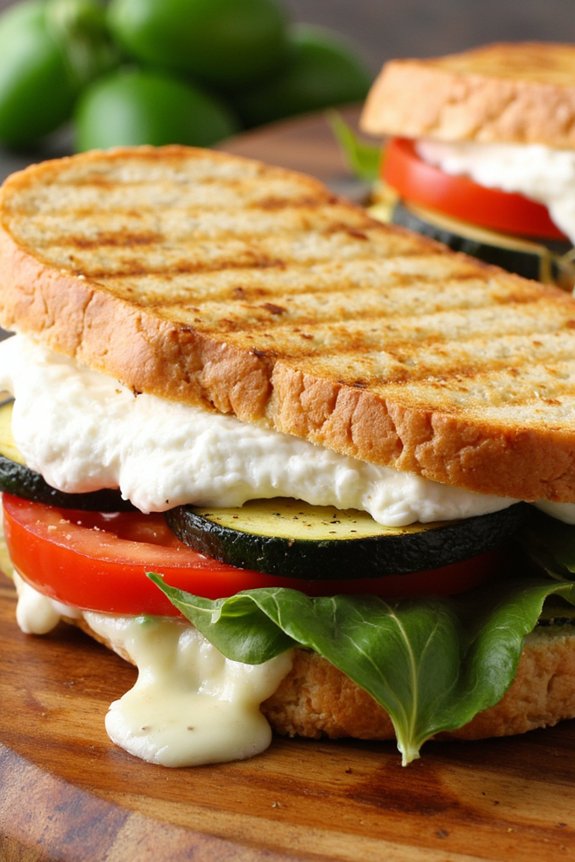 grilled zucchini ricotta panini