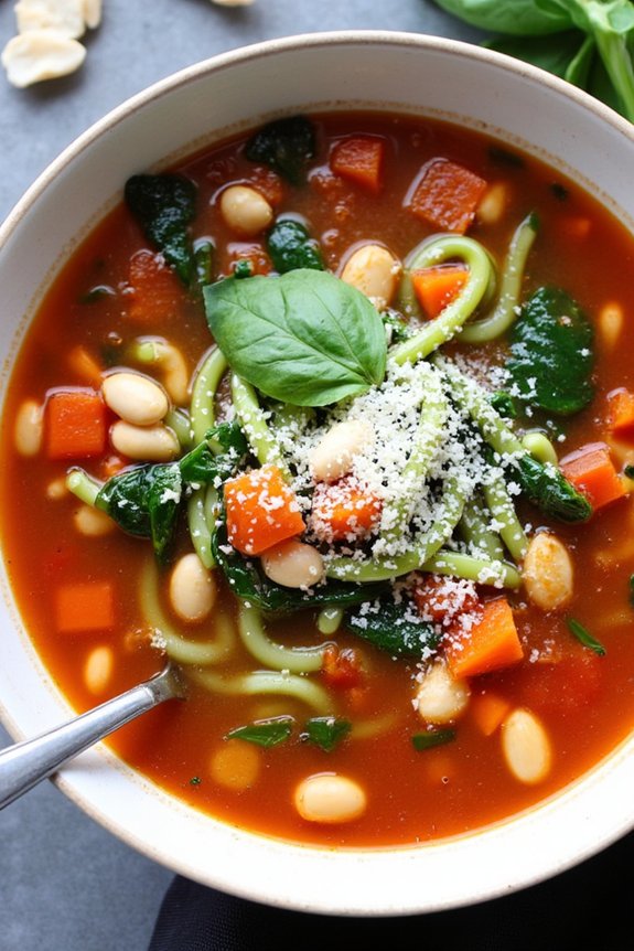 healthy zoodle minestrone soup