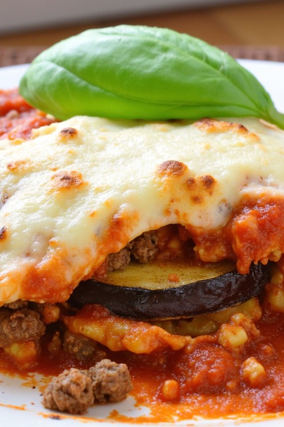 hearty beef eggplant bake