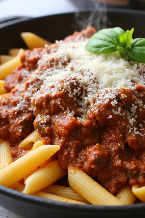 hearty beef ragu ziti