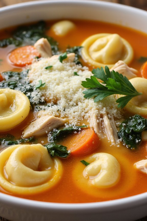 hearty chicken tortellini soup