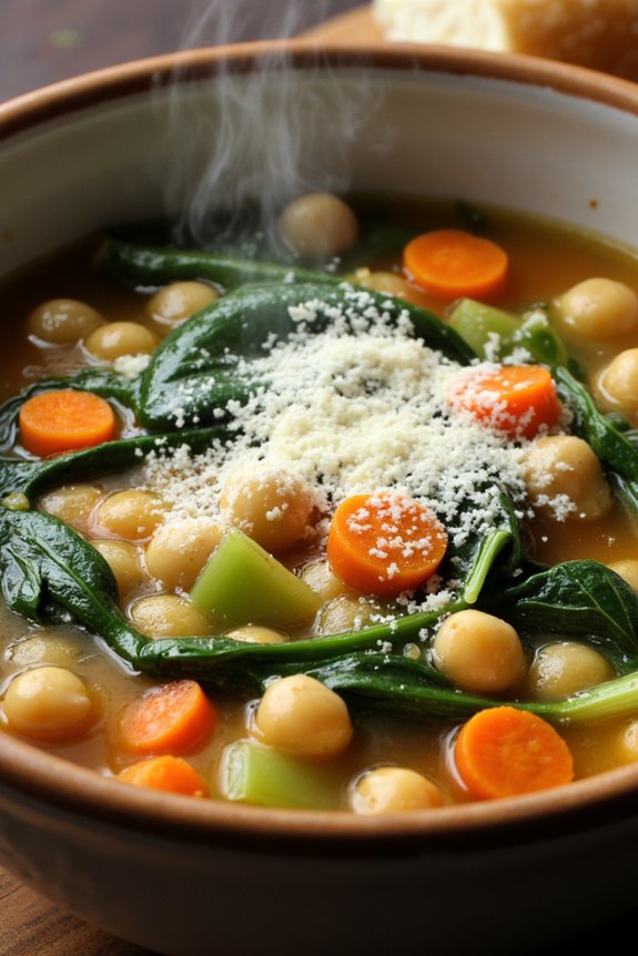 hearty chickpea chard soup