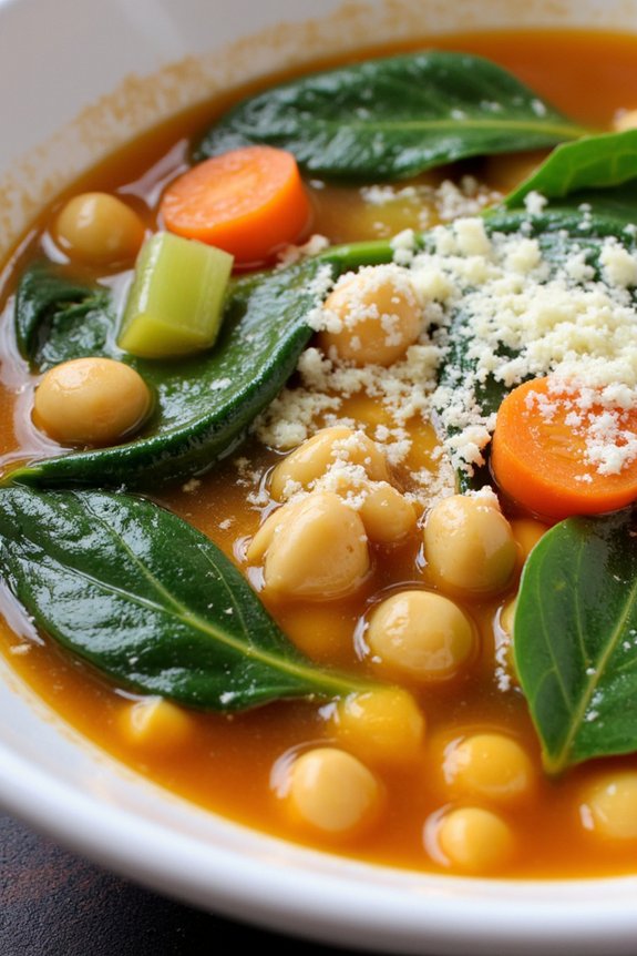 hearty chickpea spinach soup