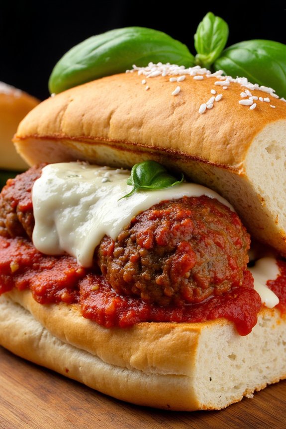 hearty italian meatball sandwich
