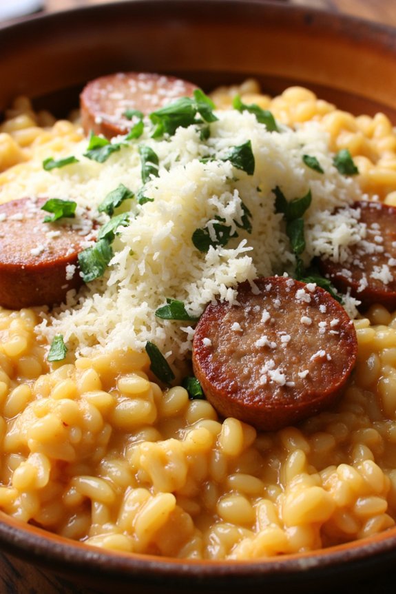hearty italian sausage risotto