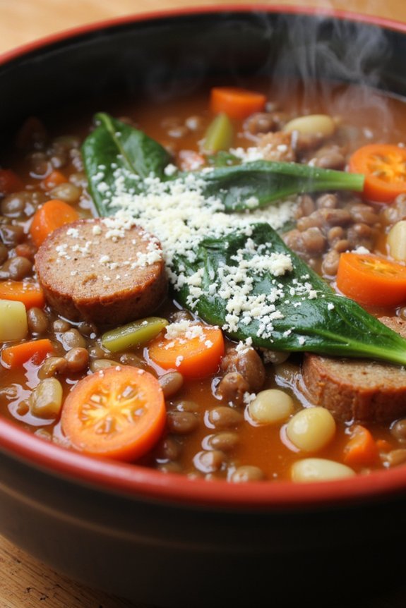 hearty lentil sausage soup