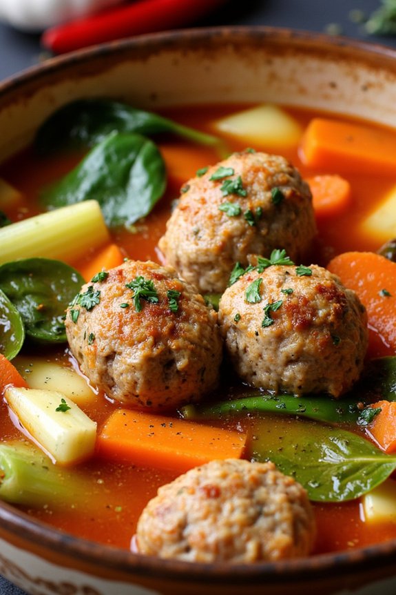 hearty meatball vegetable soup