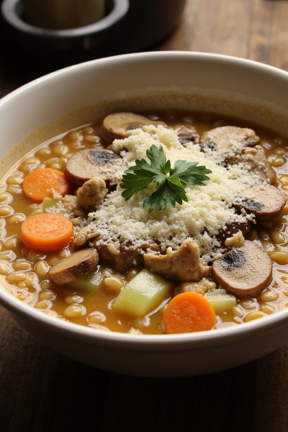 hearty mushroom barley soup