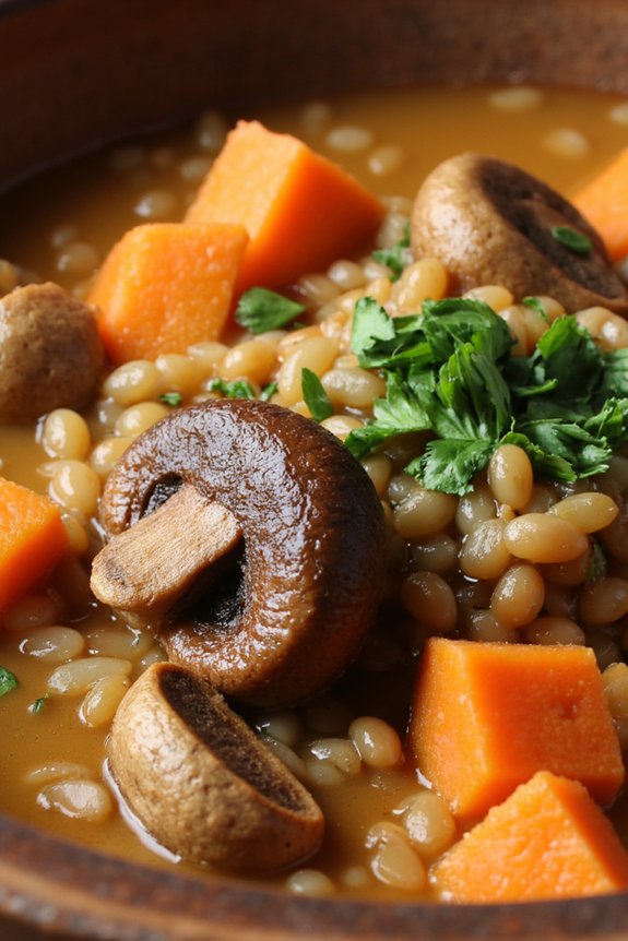 hearty mushroom barley stew