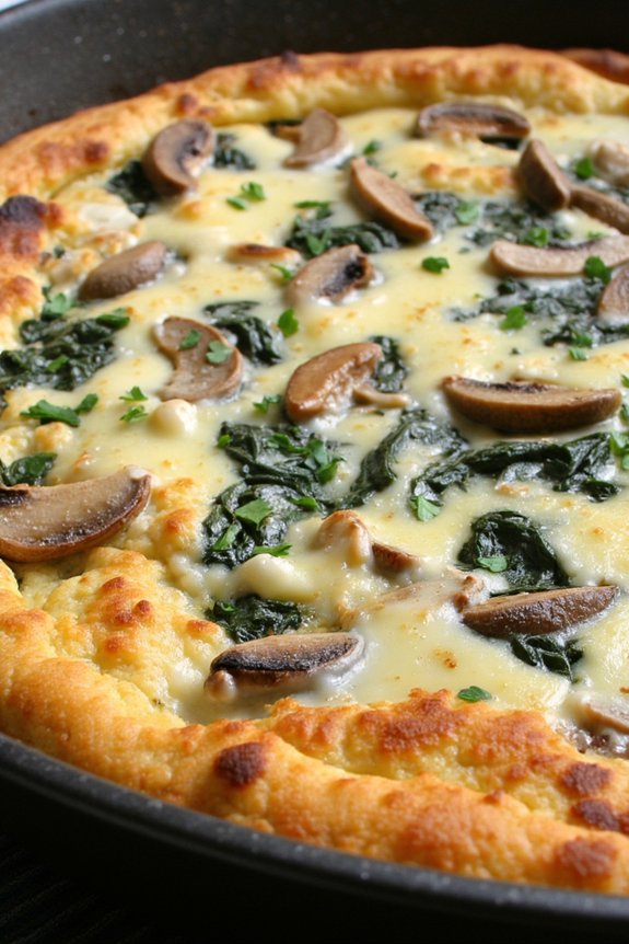 hearty mushroom spinach frittata