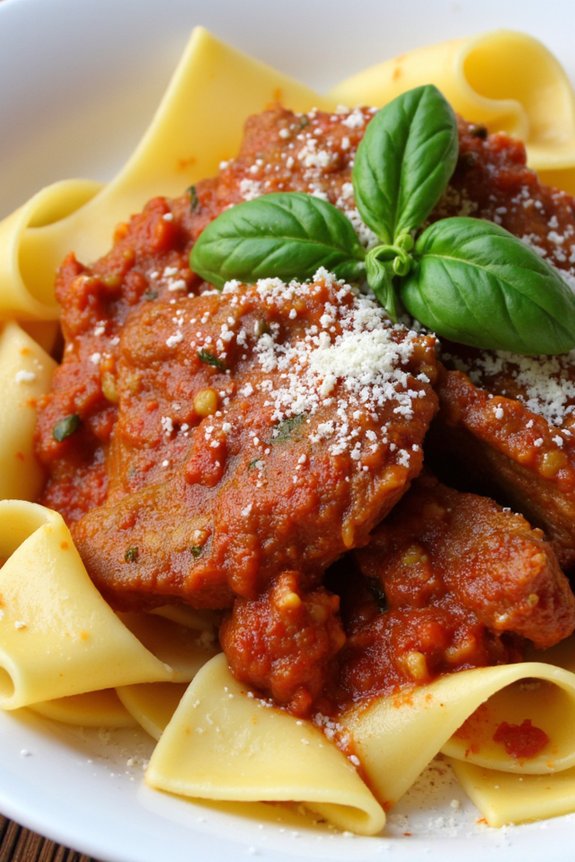 hearty pork rag pasta