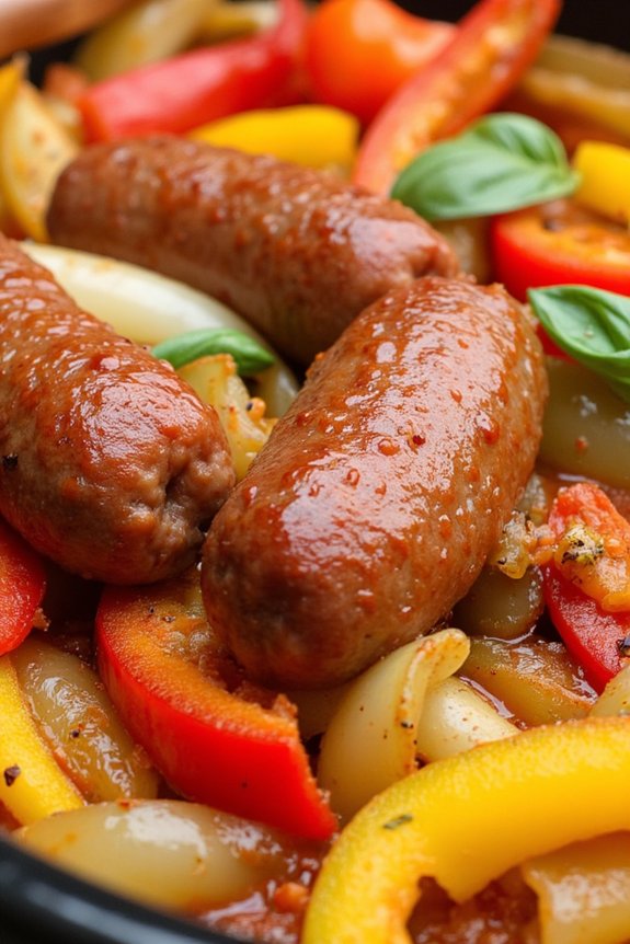 hearty sausage and pepper casserole