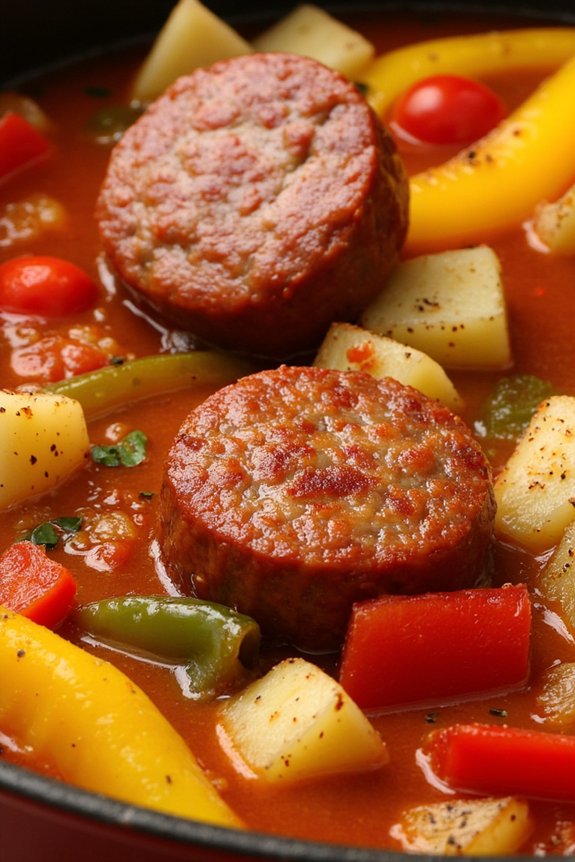 hearty sausage and pepper stew